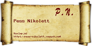 Pess Nikolett névjegykártya